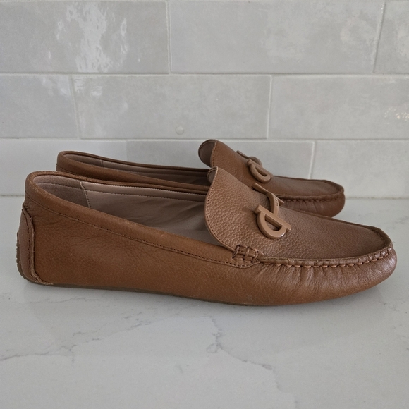 Cole Haan Tully Driver Women's Leather Flat Loafers Brown Tan Horsebit Size 8 - Picture 2 of 9